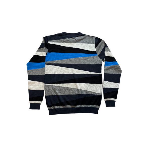 Never Lose Hedge Men's Knit Asymmetrical Stripe Sweater - Picture 4 of 4